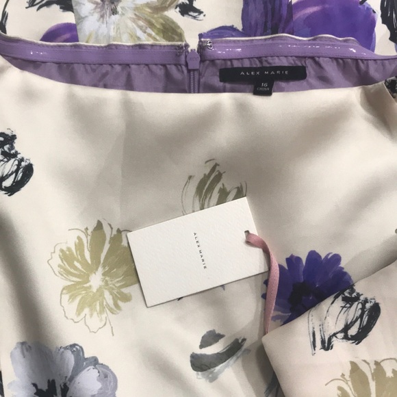 NEW ALEX MARIE FLORAL PRINT DRESS SIZE 16 - Picture 5 of 9